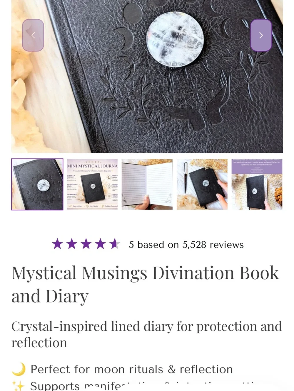Goddess Provisions Mystical Musings Divination Diary NWT gift whimsigoth witch